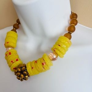 BRAND NEW HANDMADE BEADED STATEMENT JEWELRY SET ** GOLDILOCKS **